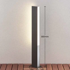Lucande Aegisa LED tuinpadverlichting, 80 cm, antraciet, metaal, IP54