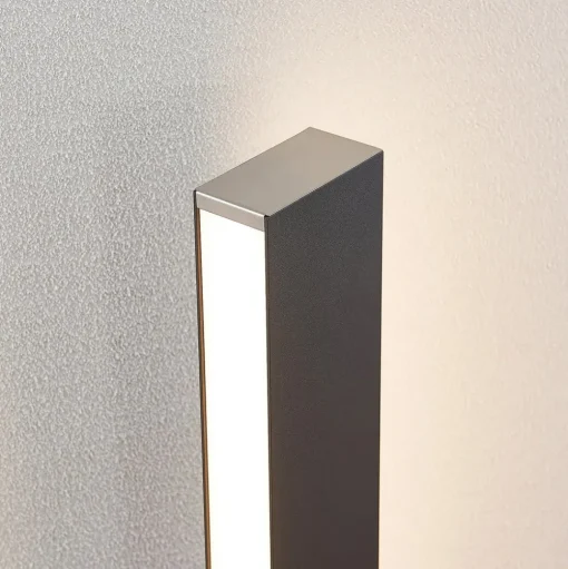 Lucande Aegisa LED tuinpadverlichting, 80 cm, antraciet, metaal, IP54