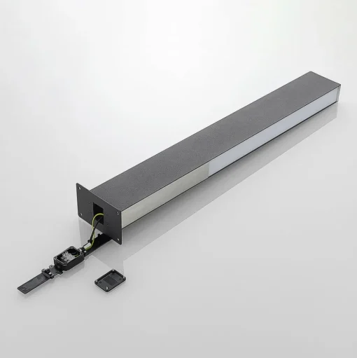 Lucande Aegisa LED tuinpadverlichting, 80 cm, antraciet, metaal, IP54