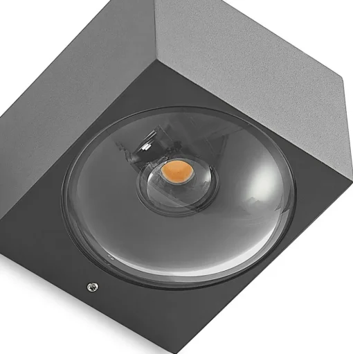 Lucande Almos LED buitenwandlamp, hoekig 2-lamps