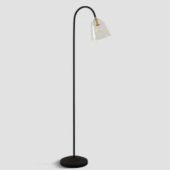Lucande Anjita vloerlamp, glazen kap