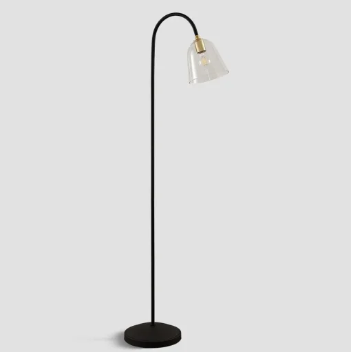 Lucande Anjita vloerlamp, glazen kap
