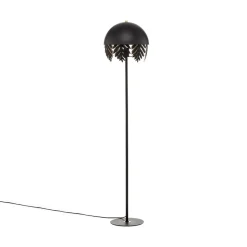 Lucande Aparas vloerlamp, bladlook, zwart-goud
