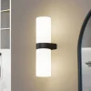 Lucande Basolo badkamer wandlamp, zwart, hoogte 31,5 cm, glas