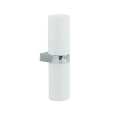 Lucande Basolo badkamer wandlamp, chroom, hoogte 31.5cm, glas, IP44