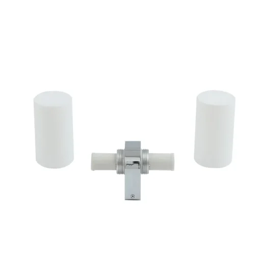 Lucande Basolo badkamer wandlamp, chroom, hoogte 31.5cm, glas, IP44