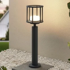 Lucande Berenike 60 cm tuinpadverlichting, donkergrijs, metaal, GX53