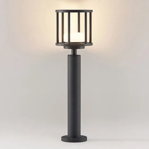 Lucande Berenike 60 cm tuinpadverlichting, donkergrijs, metaal, GX53