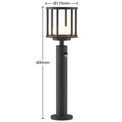 Lucande Berenike tuinpadverlichting, 60 cm, bewegingsmelder, GX53