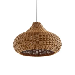 Lucande buiten hanglamp Taniola, 3-lamps, beige, rotan, IP44