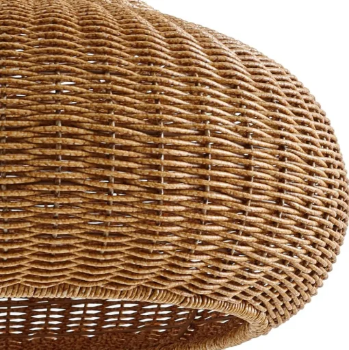 Lucande buiten hanglamp Taniola, 3-lamps, beige, rotan, IP44