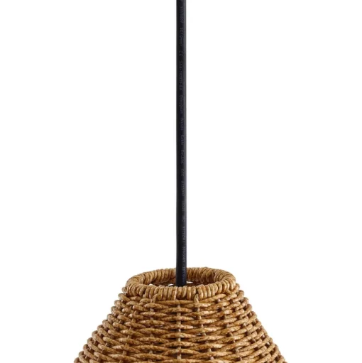 Lucande buiten hanglamp Taniola, 3-lamps, beige, rotan, IP44