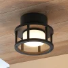 Lucande buiten plafondlamp Berenike, Ø 17 cm, grijs, GX53
