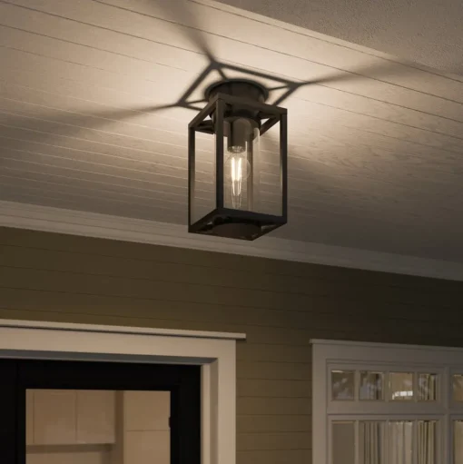 Lucande buiten plafondlamp Ferda, 29 cm, antraciet, IP44