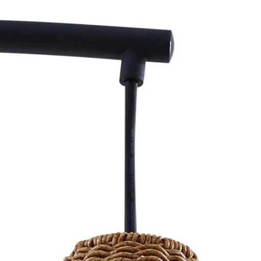 Lucande buiten vloerlamp Taniola, beige, rotan, 195cm, IP44