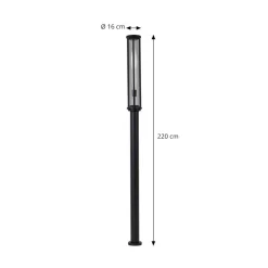 Lucande buitenlamp Alivaro, zwart, 220 cm, E27, IP65