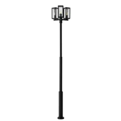 Lucande buitenlamp Siveta, 240cm, 3-lamps, zwart, E27, IP65