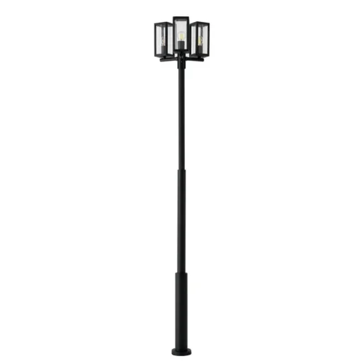 Lucande buitenlamp Siveta, 240cm, 3-lamps, zwart, E27, IP65