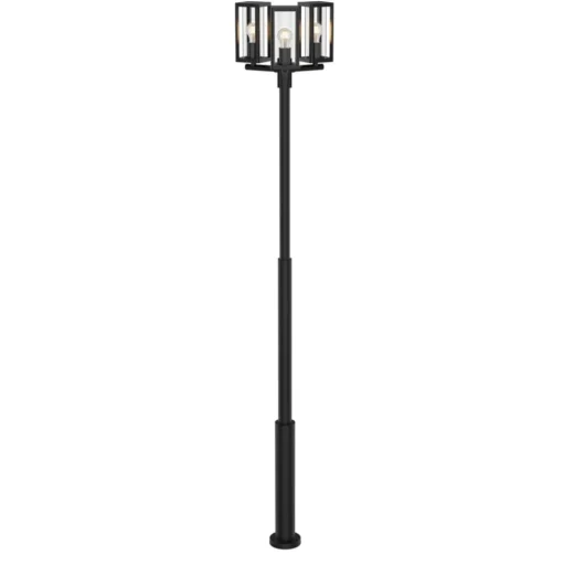 Lucande buitenlamp Siveta, 240cm, 3-lamps, zwart, E27, IP65