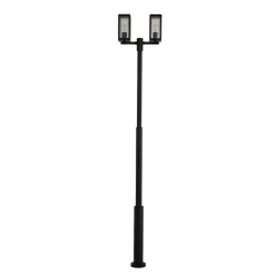 Lucande buitenlamp Siveta, 240cm, 2-lamps, zwart, E27, IP65