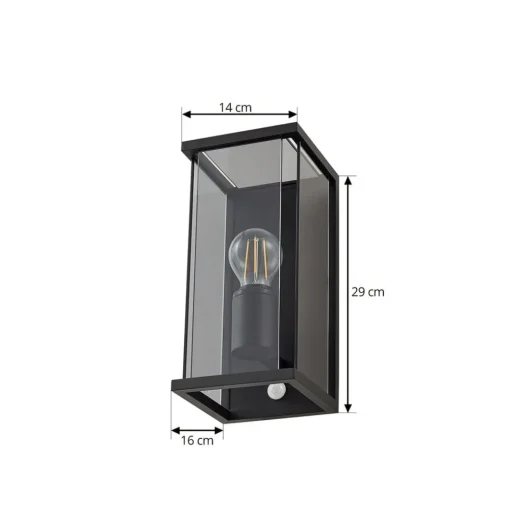 Lucande buitenwandlamp Annalea, rookgrijs, IP54, sensor