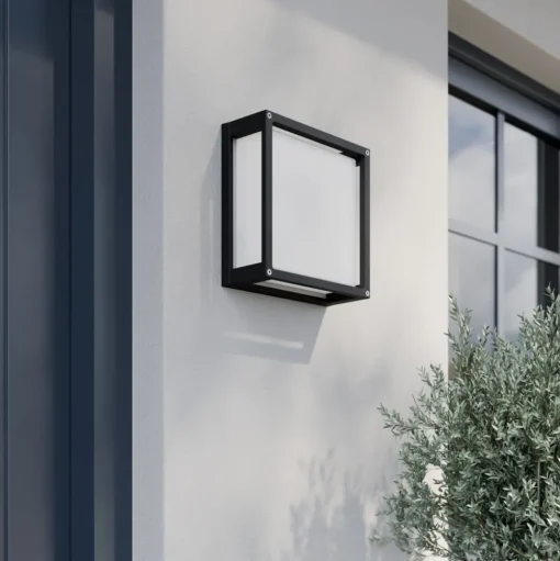 Lucande buitenwandlamp Aurelien, antraciet, metaal, 25x 25cm