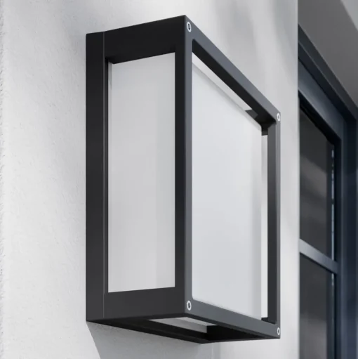 Lucande buitenwandlamp Aurelien, antraciet, metaal, 25x 25cm