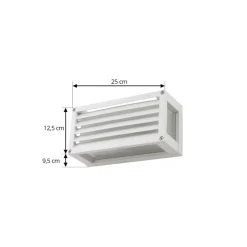 Lucande buitenwandlamp Aurelien, wit, 12cm, strip, IP54