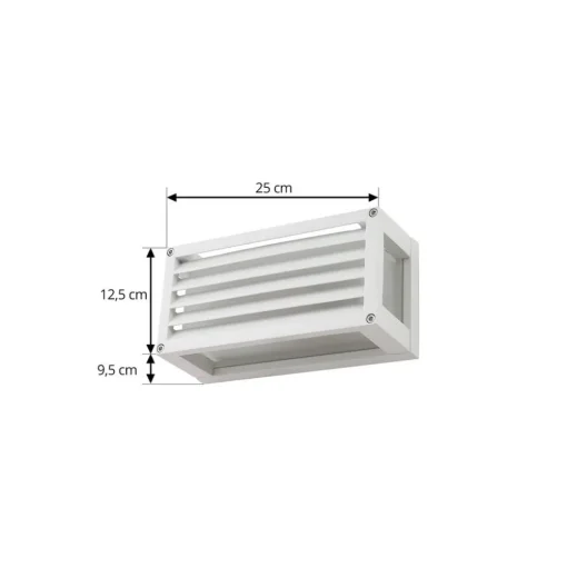 Lucande buitenwandlamp Aurelien, wit, 12cm, strip, IP54