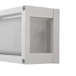 Lucande buitenwandlamp Aurelien, wit, glas, 12,5cm, IP54