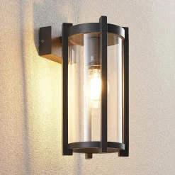 Lucande buitenwandlamp Brienne, 30 cm, antraciet, metaal