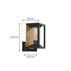 Lucande buitenwandlamp Candina, zwart, aluminium, IP65