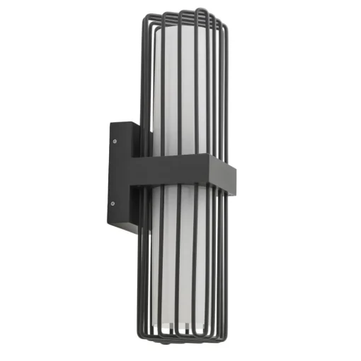 Lucande buitenwandlamp Chandan, 41,9 cm, antraciet, aluminium