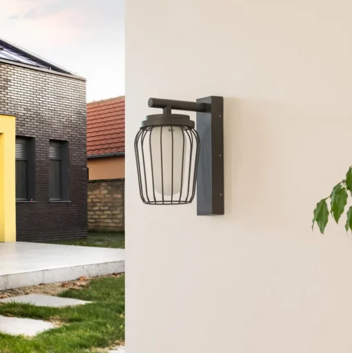 Lucande buitenwandlamp Chandan, 30 cm, antraciet, aluminium