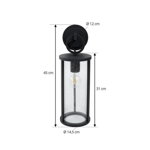Lucande buitenwandlamp Emmeline, bubbels, aluminium, hoogte 45cm