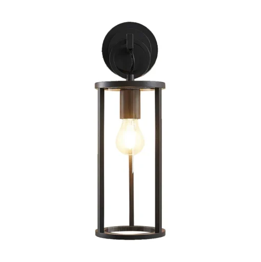Lucande buitenwandlamp Emmeline, helder, aluminium, hoogte 45 cm