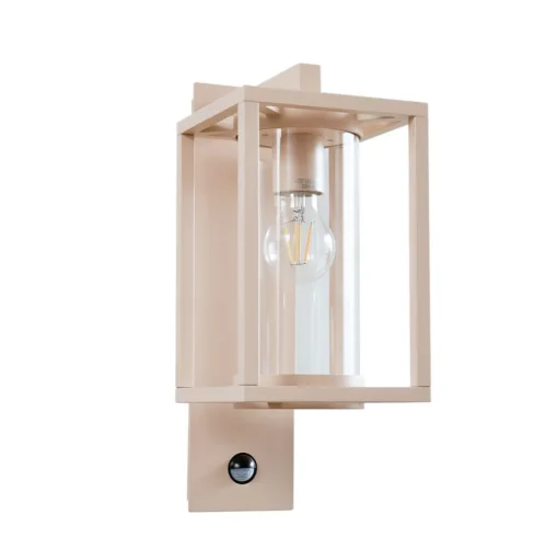 Lucande buitenwandlamp Ferda, sensor, pendel, beige, IP44