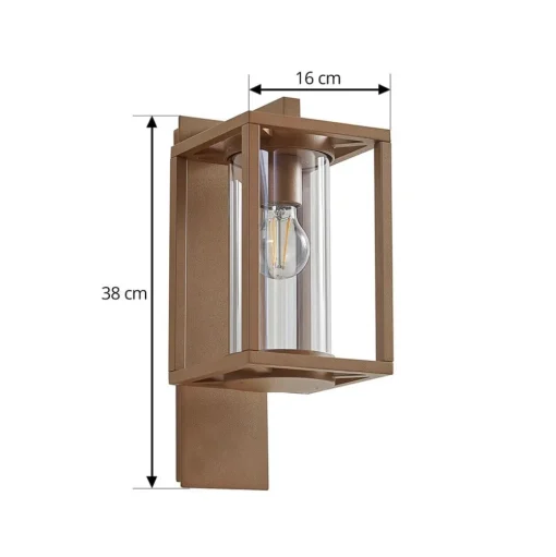 Lucande buitenwandlamp Ferda, pendel, bruin, IP44