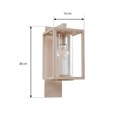 Lucande buitenwandlamp Ferda, pendel, beige, IP44