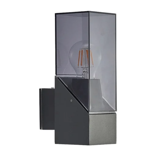 Lucande buitenwandlamp Fiola, 25 cm, antraciet, IP54