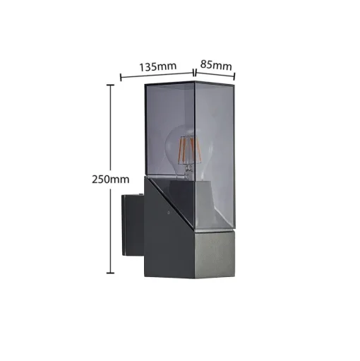 Lucande buitenwandlamp Fiola, 25 cm, antraciet, IP54