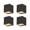 Lucande buitenwandlamp Maurice, antraciet, IP54, set van 4