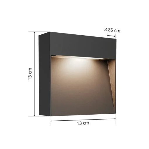 Lucande buitenwandlamp Noreia, 13 cm, antraciet, IP65, G9