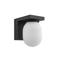 Lucande buitenwandlamp Ovaali, glas, donkergrijs, IP65