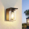 Lucande buitenwandlamp Semka, antraciet, aluminium, glas, 20cm