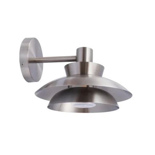 Lucande buitenwandlamp Thais, roestvrij staal, Ø 25 cm
