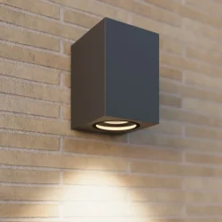 Lucande buitenwandlamp Xava, downlight, antraciet, GU10