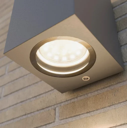 Lucande buitenwandlamp Xava, downlight, antraciet, GU10