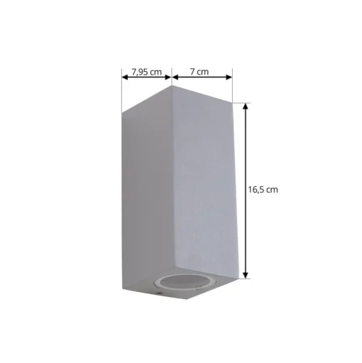 Lucande buitenwandlamp Xava, up/down, grijs, 2-lamps, GU10
