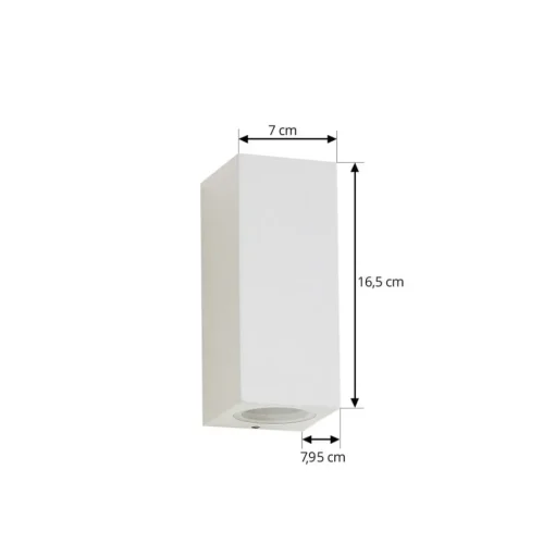 Lucande buitenwandlamp Xava, up/down, wit, 2-lamps, GU10